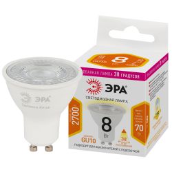 Лампа светодиодная ЭРА STD LED Lense MR16-8W-827-GU10 8Вт линзованная софит теплый белый свет GU10 | Софиты линзованные (MR) STD