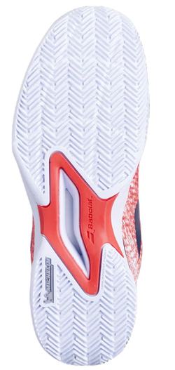 Детские теннисные кроссовки Babolat Jet Mach 3 Junior Clay - strike red/white