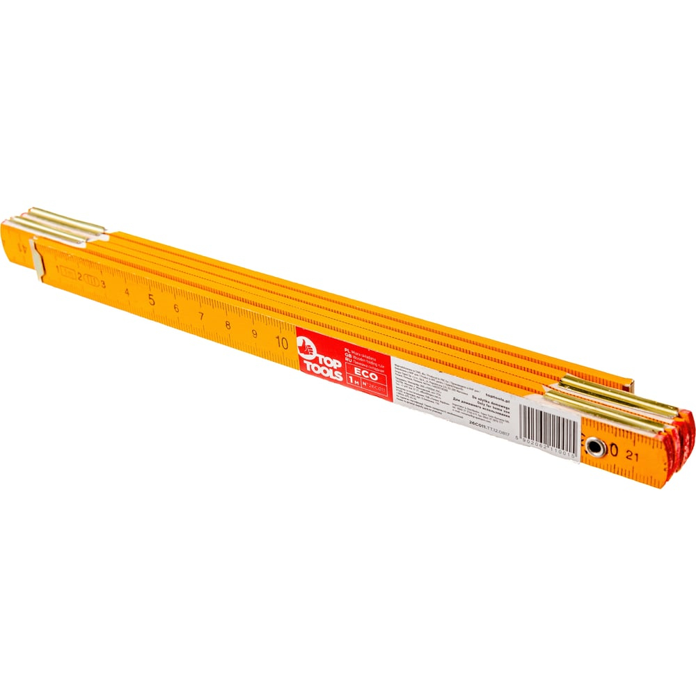 Складной деревянный метр 1 м, желтый Top Tools 26C011