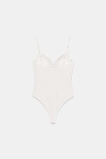 ZARA БОДИ С ВЫРЕЗОМ СЕРДЕЧКОМ, БЕЛЫЙ