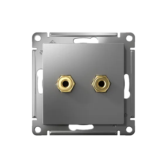 Розетка акустическая двойная Systeme Electric AtlasDesign Сталь ATN000987