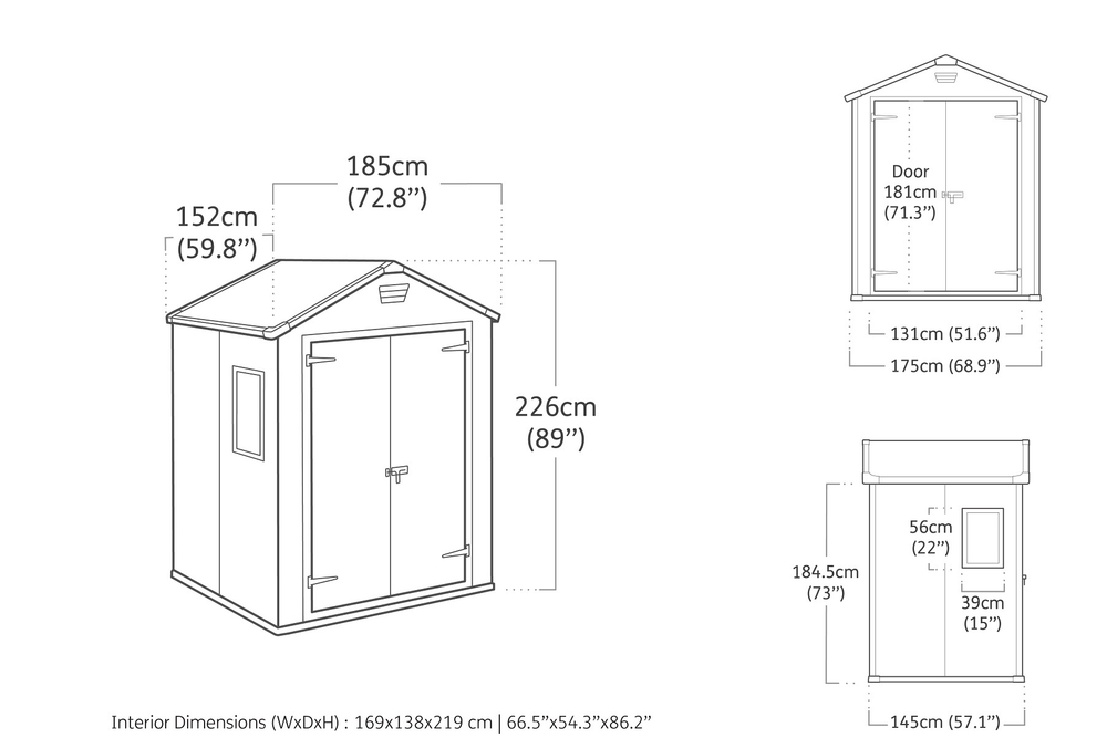 Пластиковый сарай Keter Manor 6x5 new