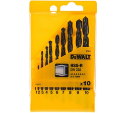 Набор сверл по металлу в пластиковой кассете 10 шт. (1-10 мм; HSS-R) DEWALT DT 5911