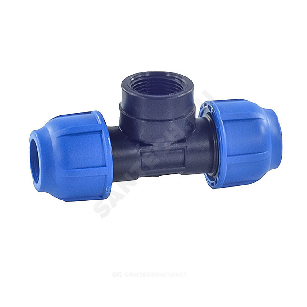 Тройник компрессионный ПЭ Дн 25х1/2"х25 ВР Ру16 RTP (РосТурПласт) 11605