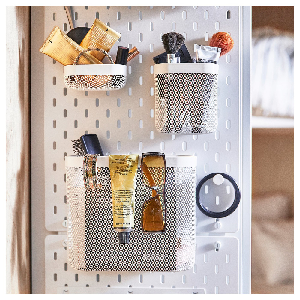 IKEA SKÅDIS  (ИКЕА СКОДИС)  -  Корзина для хранения, 3 шт. - белый