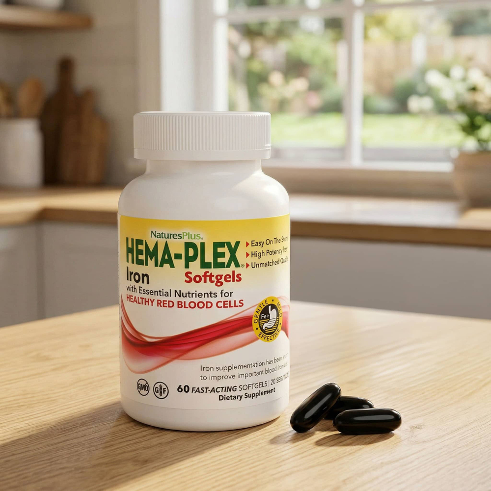 NaturesPlus, Hema-Plex®, железо, 60 капсул быстрого действия