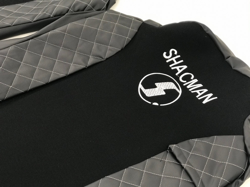 Чехлы модельные стеганные кожа + аликанте вышивка SHACMAN X6000 SH02 Польша CLASSIC
