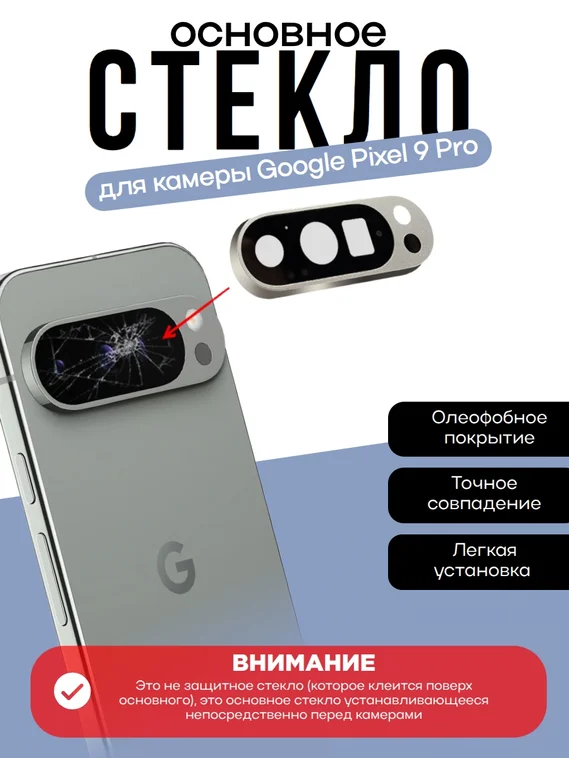 Основное стекло камеры с рамкой Google Pixel 9 Pro Hazel
