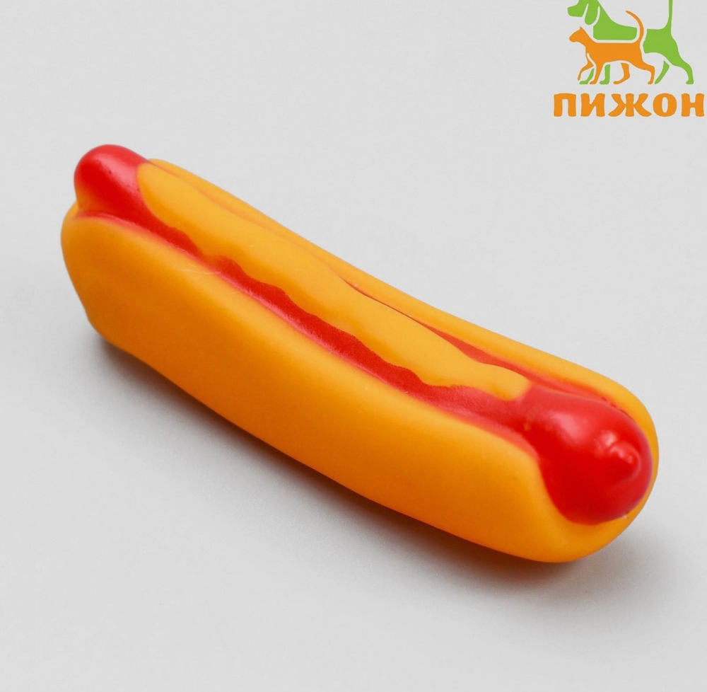 Игрушка пищащая «Хотдог» для собак, 13.5 см
