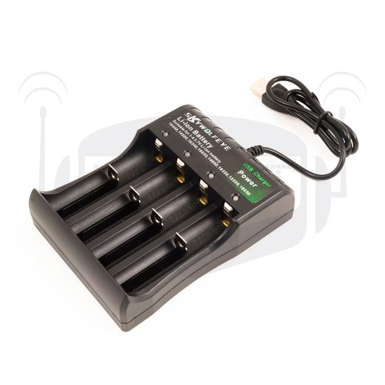 Универсальное зарядное 4 слота для АКБ 10440 - 18650 от USB