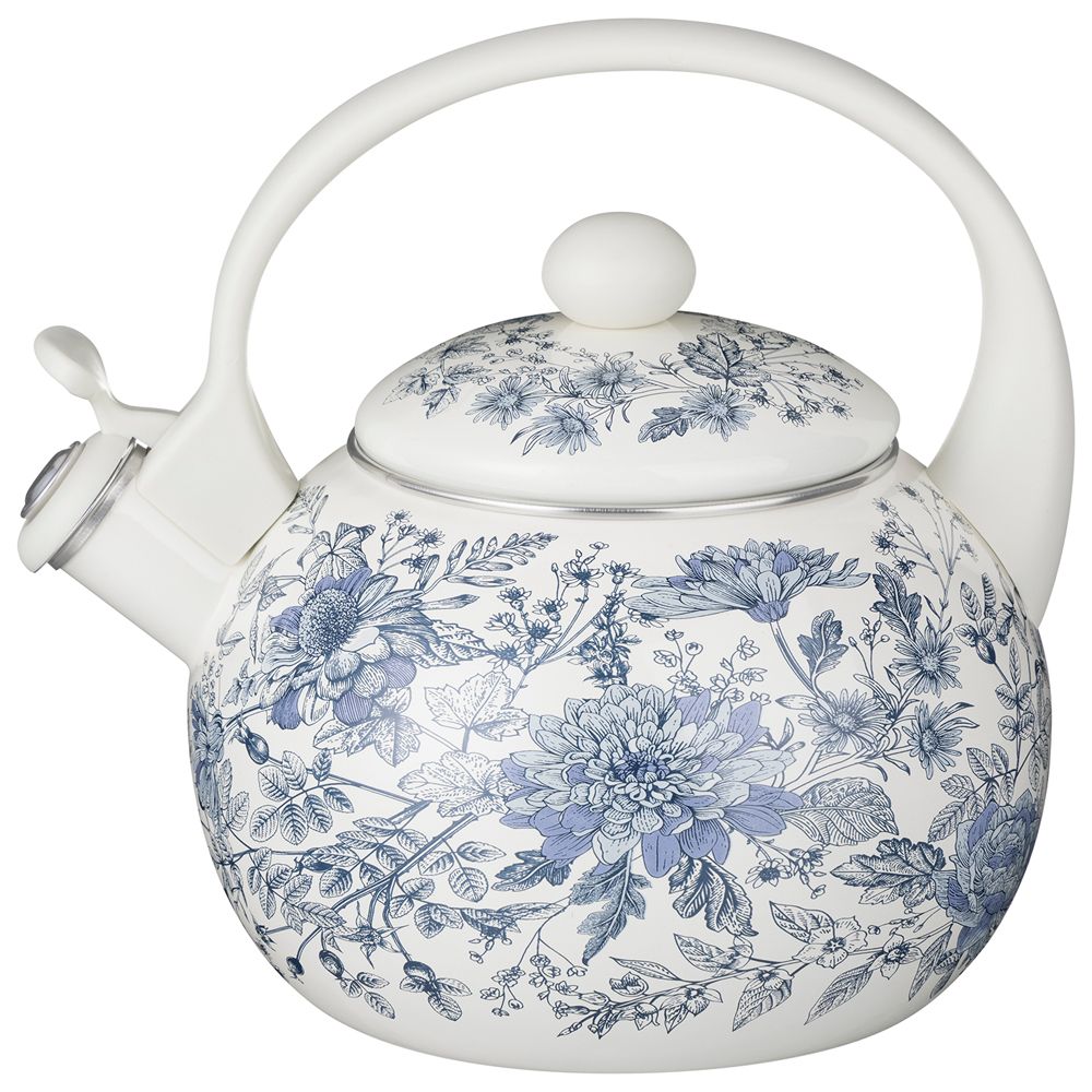 ЧАЙНИК AGNESS ЭМАЛИРОВАННЫЙ СО СВИСТКОМ СЕРИЯ "ROYAL BLUE", 2,2 Л