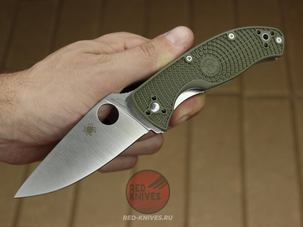 Нож Spyderco Tenacious LTW - зел. рук., белый клинок RK-413