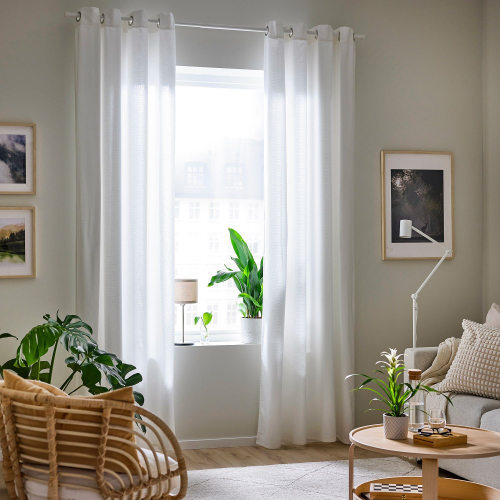 Комплект штор IKEA MOALINA (МОАЛИНА), Белый, 145x250 см, 2 шт