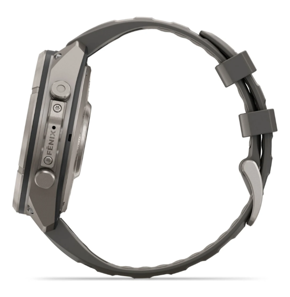 Garmin Fenix 9 PRO INREACH, 47 мм, SOLAR, Sapphire Titanium with Pebble Gray/Silver Gray Silicone Band
