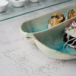 Блюдо овальное 32,8*15 см h4,5 см менажница 2 секции Sea Blue Frutti di Mare P.L. [1]