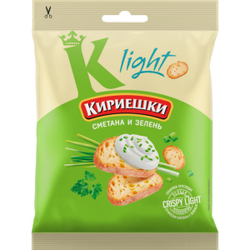 Кириешки Light, 33г, сух/ржан, СМЕТАНА С ЗЕЛЕНЬЮ, 1/50 (арт.БС510)
