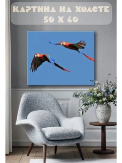 Картина на стену 40 X 50 Попугаи
