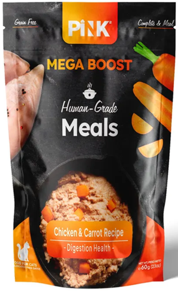 Pink MEGA BOOST пауч консервы для кошек Digestion Health "Курица с морковкой" 60г