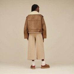 UGG Байкерская куртка Finnian LuxeFluff, каштановый