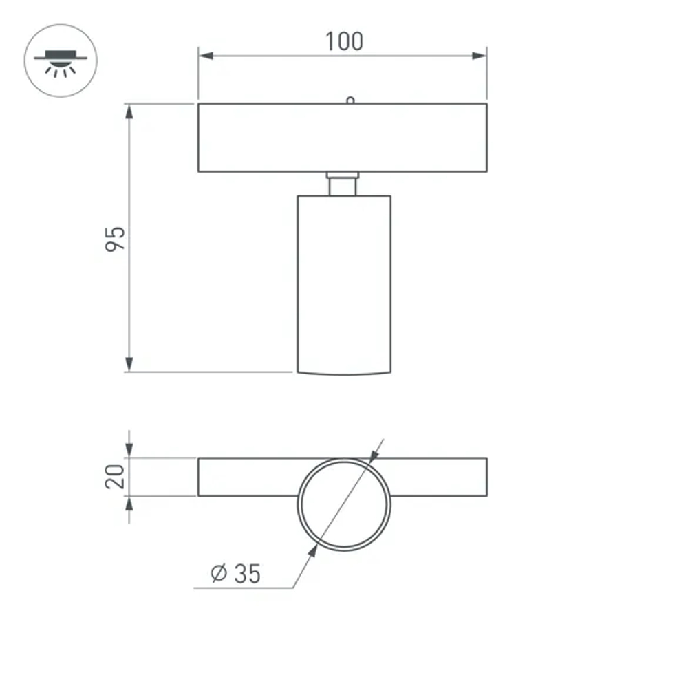 Светильник MAG-SPOT-25-R65-5W Warm3000 (BK, 30 deg, 24V) (Arlight, IP20 Металл, 5 лет) 033676