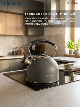 Чайник 2,2 л. из нержавеющей стали со свистком Ofenbach NB 100324