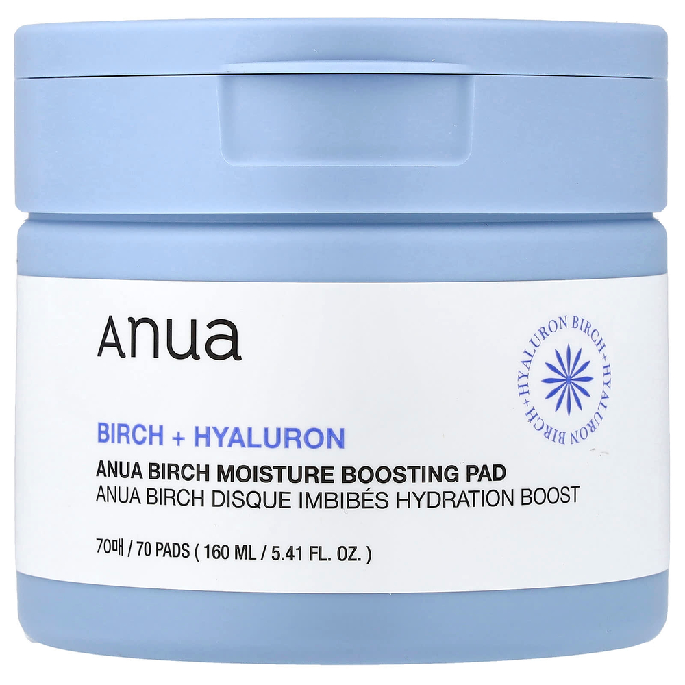 Anua, Birch, увлажняющие диски, 70 шт.
