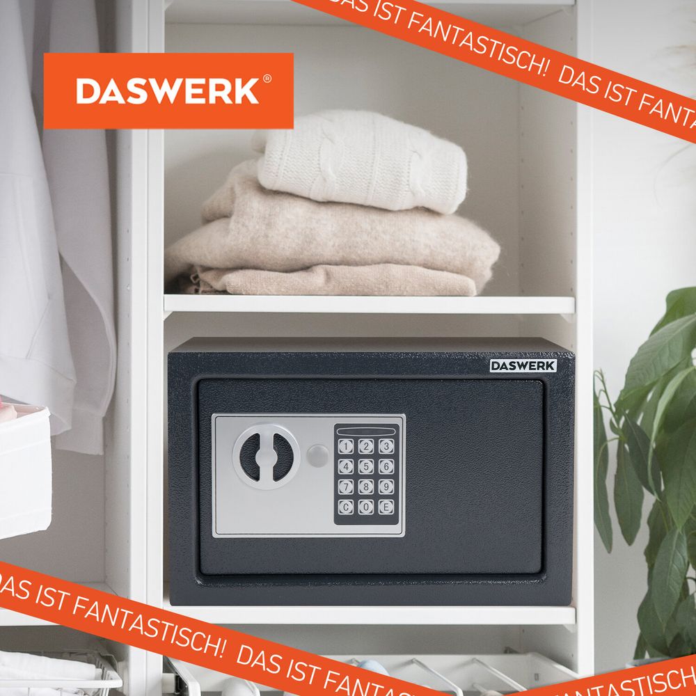 Сейф мебельный DASWERK SC-200EL (200х310х200 мм), электронный замок, графит, 291341