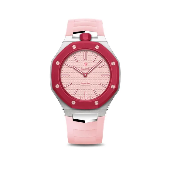 Корпус для часов POP-Swatch x AP - Красный и Розовый - Комплект из 2 ремешков