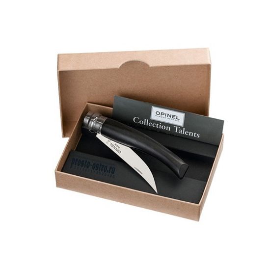 Нож филейный Opinel №10, нержавеющая сталь, рукоять эбеновое дерево, картонная коробка