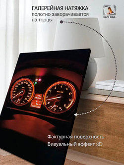 Картина "Приборка бмв е90", для интерьера 30х40см 1шт.