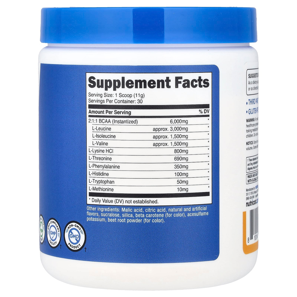 Nutricost, Performance, EAA в порошке, со вкусом персика и манго, 330 г (11,8 унции)