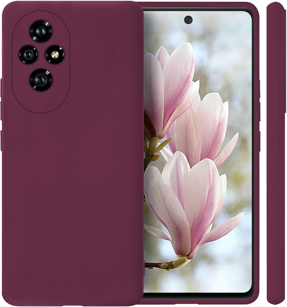 Мягкий Soft Touch чехол из силикона для HONOR 200 (не PRO!) с бархатной подкладкой