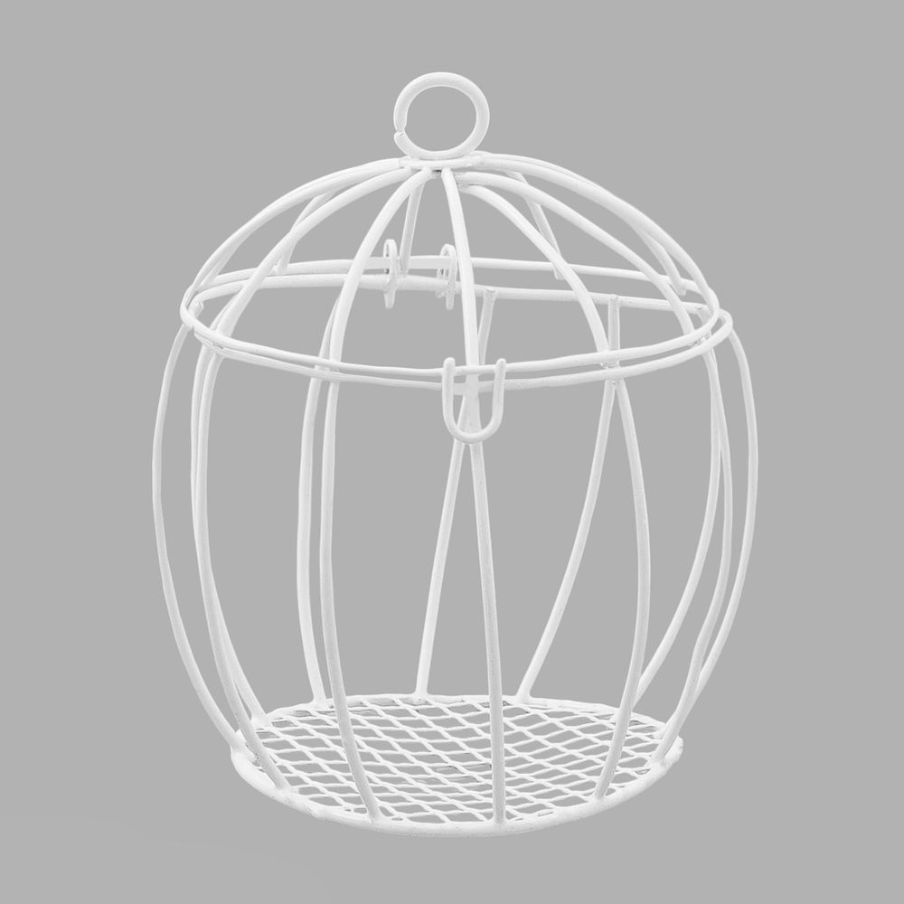 Миниатюра кукольная: Клетка (6,5х9,0), металл, белый Y-6590