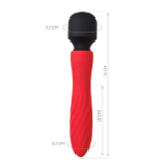 Красно-черный двусторонний вибромассажер 21см ToyFa Black&Red 901016-9