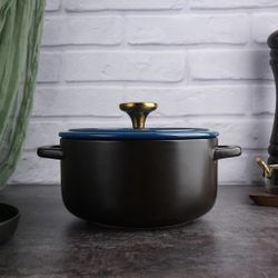 Кастрюля 2,8 л, 19/14,5*15 см фарфор с крышкой ДЛЯ ГАЗОВОЙ ПЛИТЫ Style Buffet New Kitchen