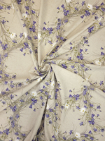 1м. Полулен ткань для шитья, Колокольчики, 1 метр