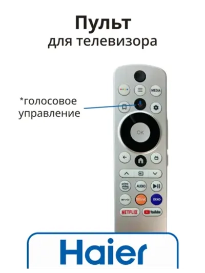 Оригинальный беспроводной Bluetooth пульт дистанционного управления с голосовым вводом для телевизоров Haier, Candy 0530080921 (0530090474, HTR-U33GR, 0530090665, 0530090473, U33GR, HTR-U33GR K7, DH1U8PD0501, DH1U8PD0502, DH1WVFD0201)