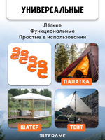 4 шт. Безузловой натяжитель троса, оттяжки для палатки, веревка туристическая фиксатор, оранжевый