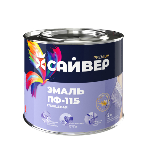 Эмаль ПФ-115 САЙВЕР  черная  1,8кг