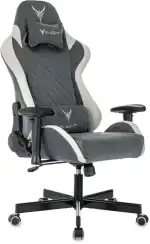 Кресло игровое Knight Regal Fabric серый/светло-серый искусственная замша с подголов. крестов. металл