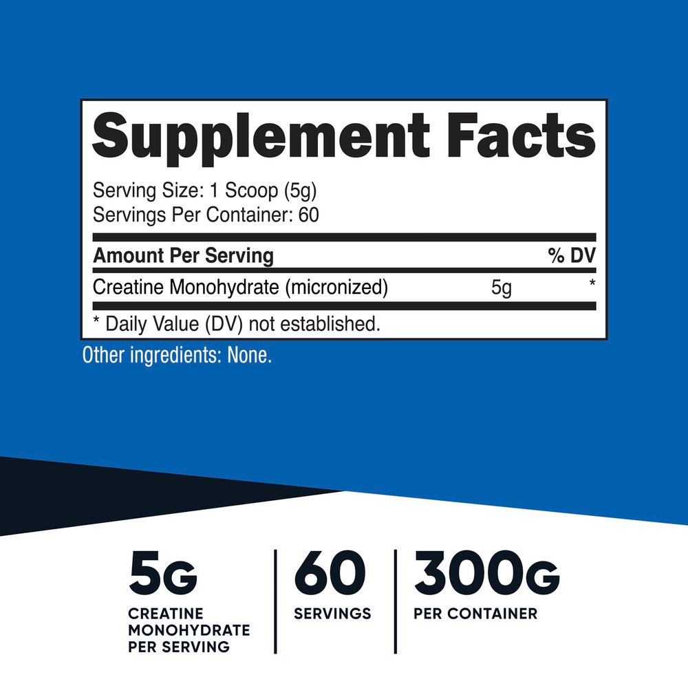 Nutricost, Performance, моногидрат креатина, без добавок, 300 г (10,7 унции)