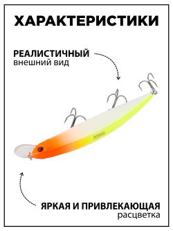 Воблер Минноу Rudla 130 мм 22 г, цвет #10