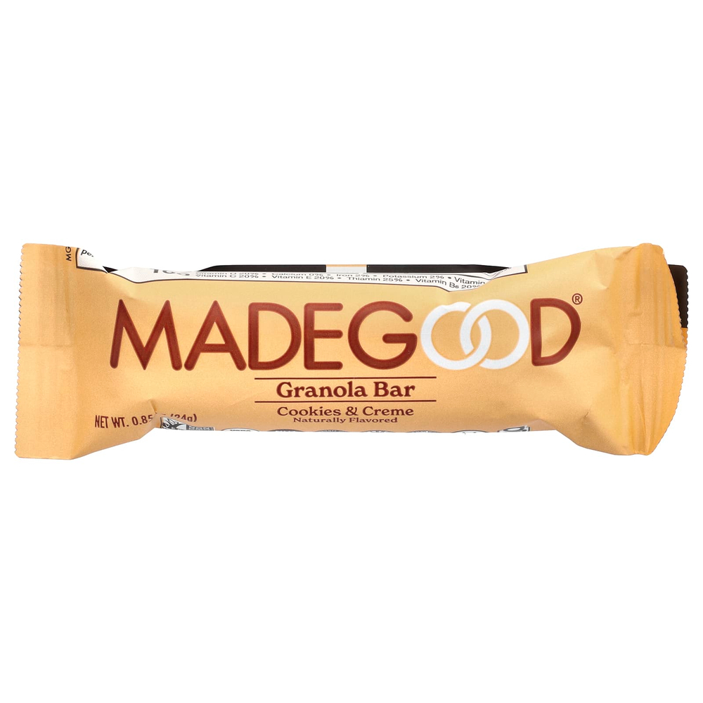 MadeGood, Батончик-гранола, печенье и крем, 6 батончиков, 24 г (0,85 унции)