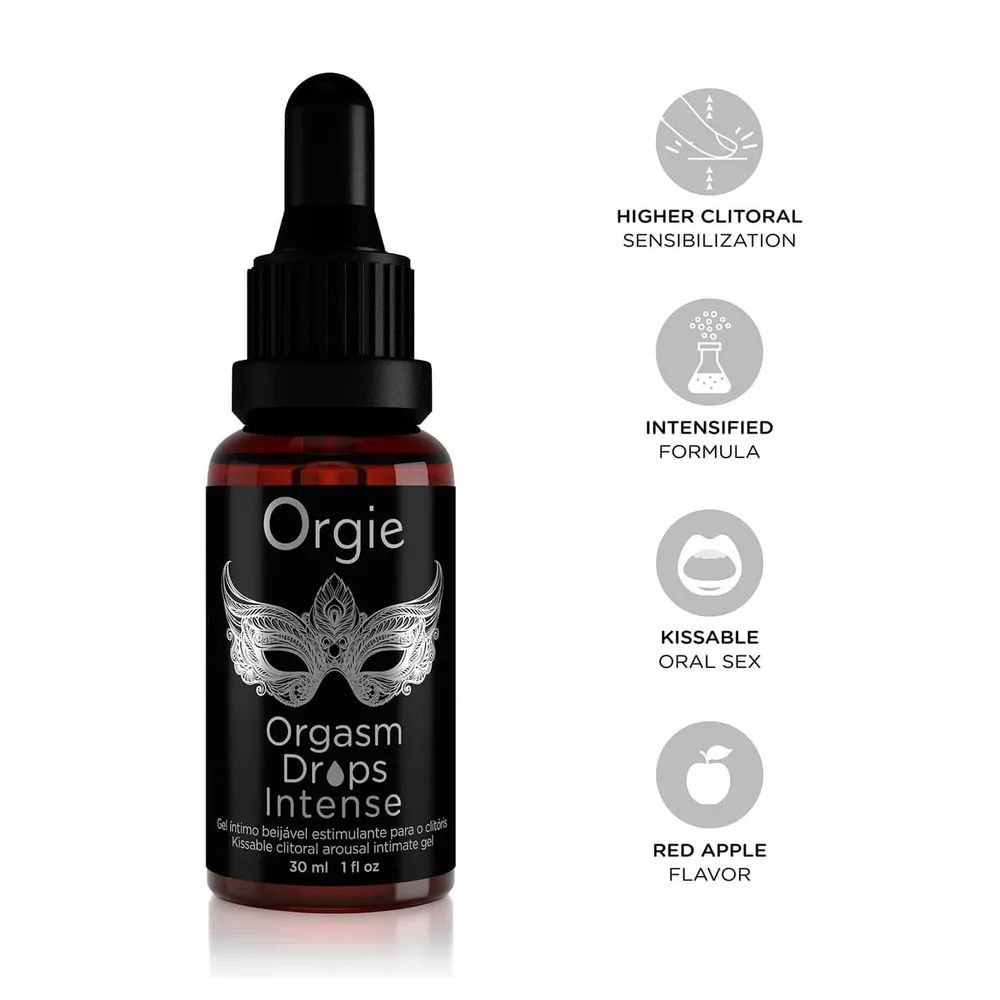 Возбуждающий съедобный гель для клитора Orgie Orgasm Drops Intense, 30 мл