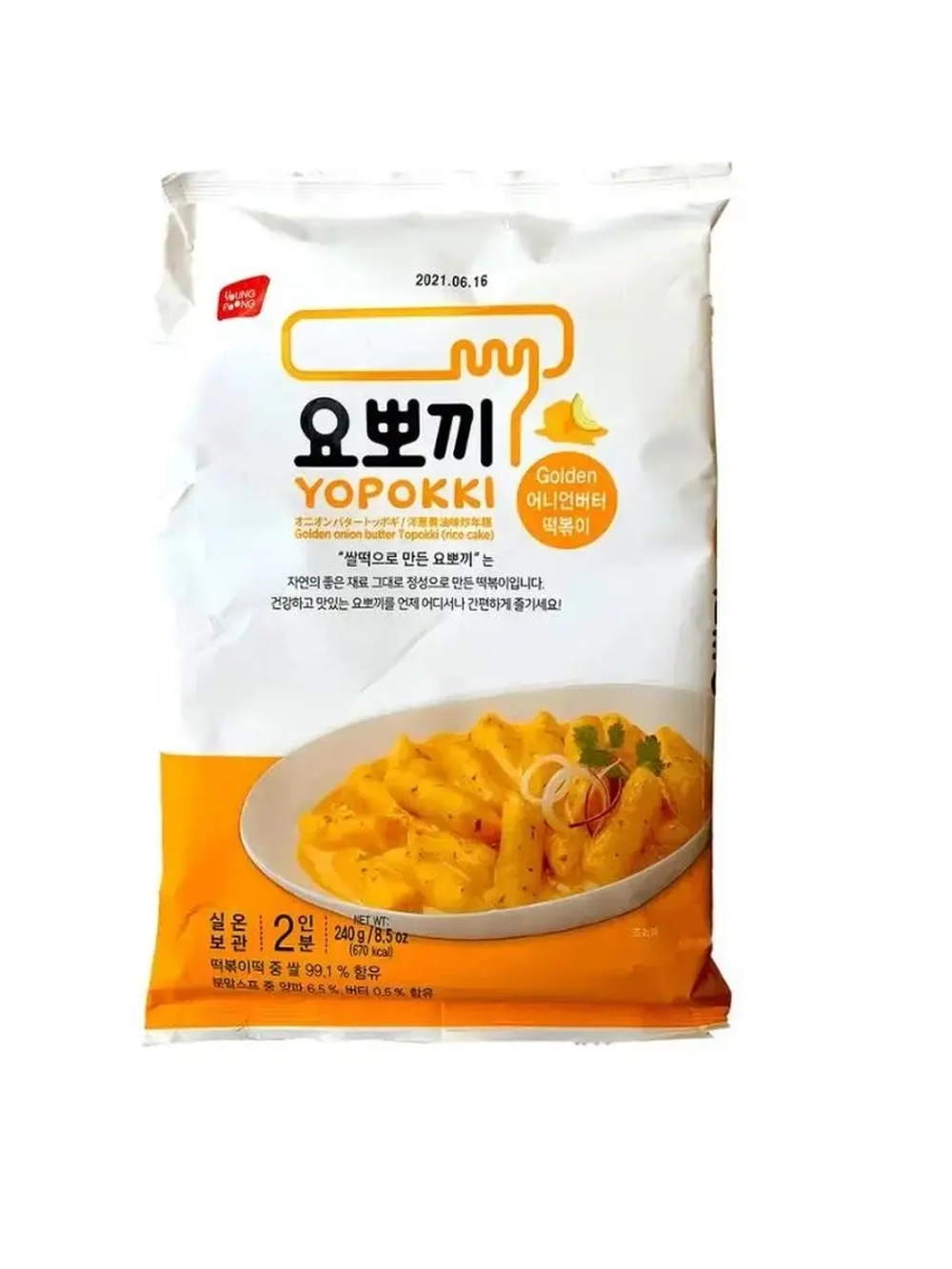 Рисовые палочки Topokki со сливочно-луковым соусом