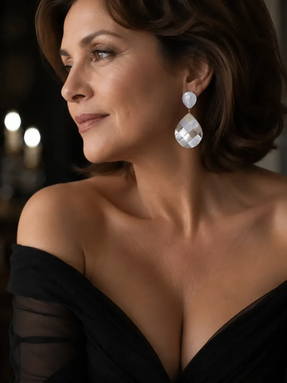 Серьги Nature Bijoux, San Lazzaro, с перламутровой мозайкой, NB25.2-12-90292 (серый)