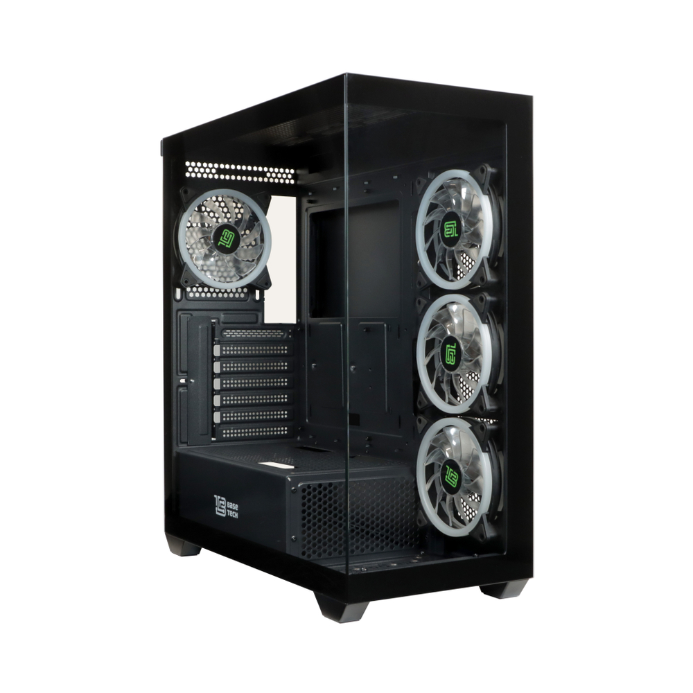 УЦЕНКА_Корпус BaseTech eXtreme GFX-05, Без БП, EATX, белый, 4xFRGB FAN, 2xUSB2, 1xUSB3, бок: закалённое стекло (RMA_BT-GFX-05W-TG-4F-RGB) {замятие дальнего верхнего левого угла; замятие ручки боковой стенки}