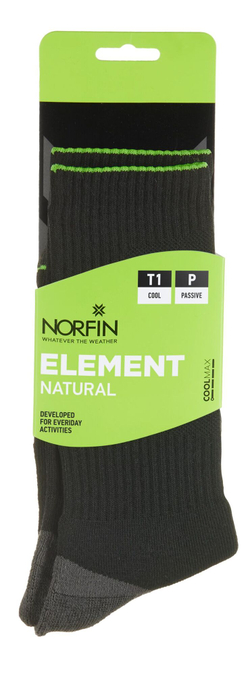 Носки Norfin T1P ELEMENT NATURAL CREW р.(39-41) M