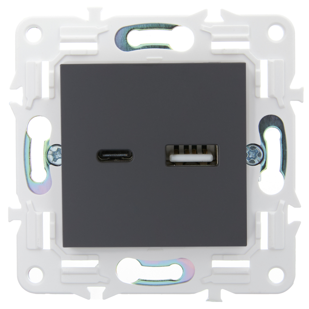 SKANDY Розетка USB A+C 3,1А SK-R14T титан IEK
