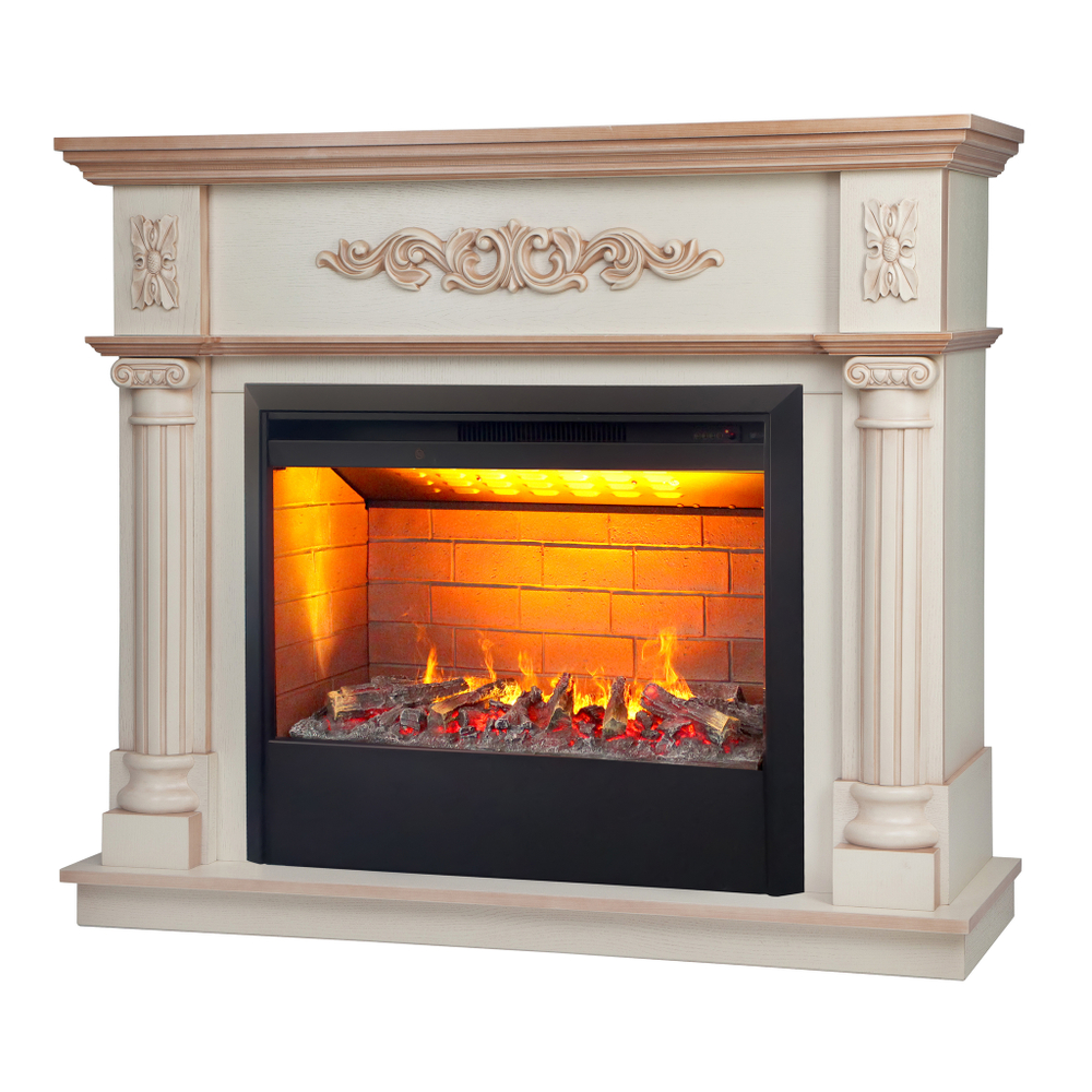 Каминокомплект Real Flame Silvia 26 WT-619B с очагом 3D Helios 26